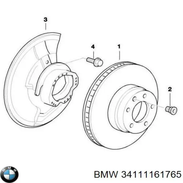 Защита тормозного диска переднего левого BMW 34111161765