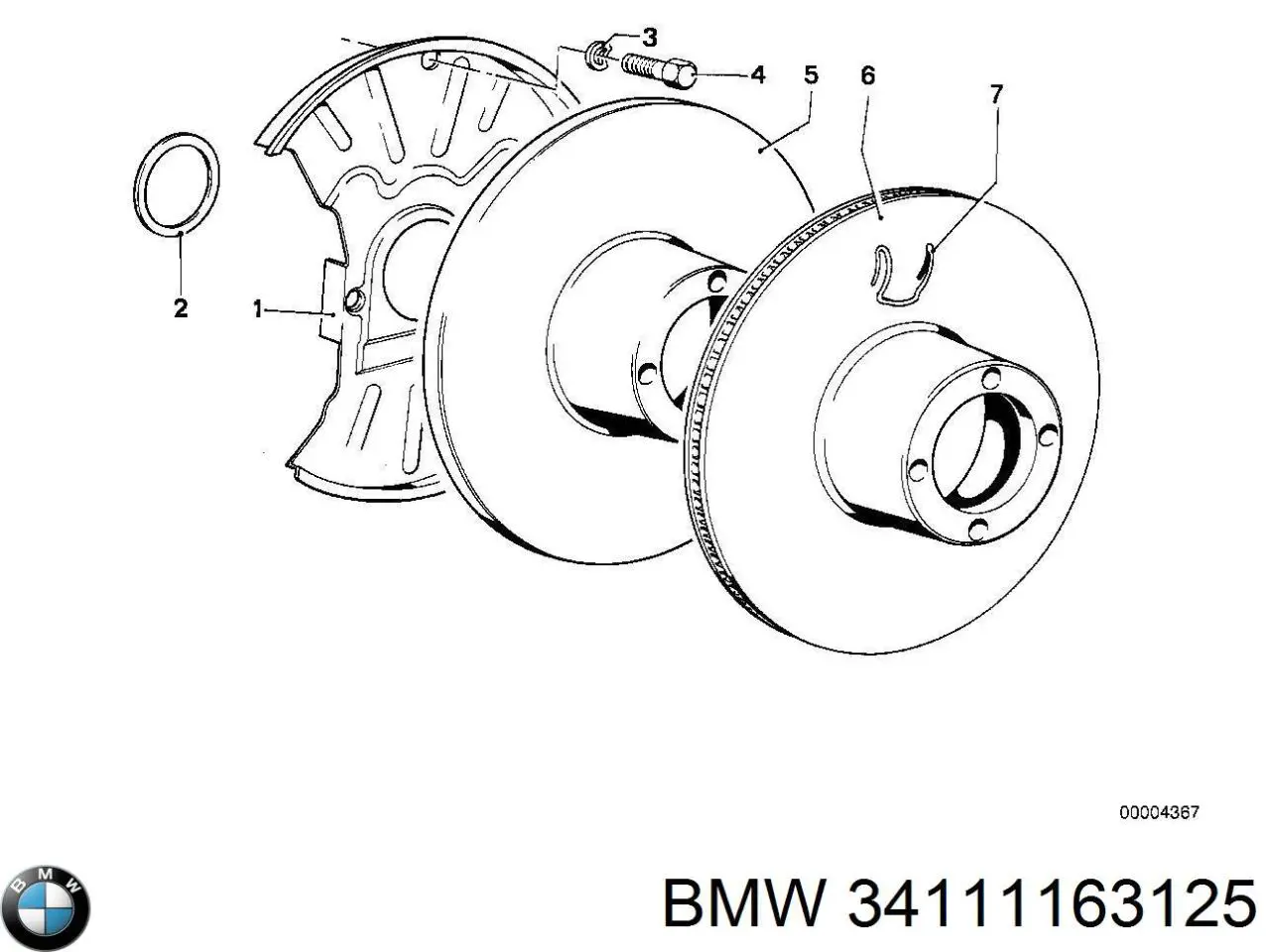 34111163125 BMW диск тормозной передний
