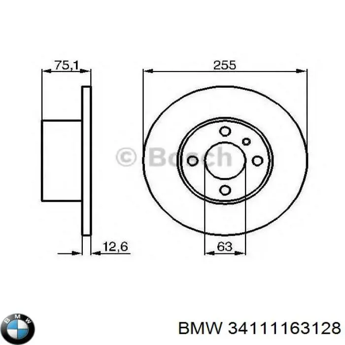 Передние тормозные диски 34111163128 BMW