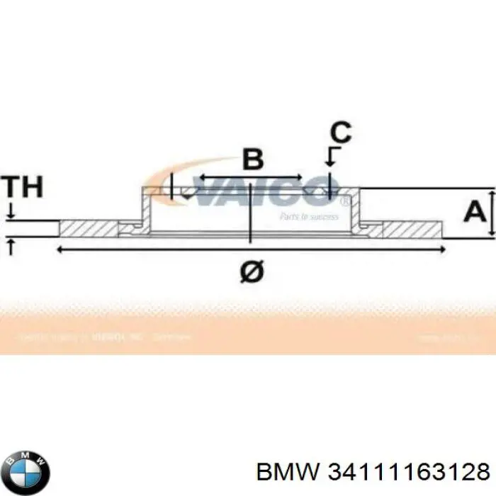34111163128 BMW Диск тормозной передний