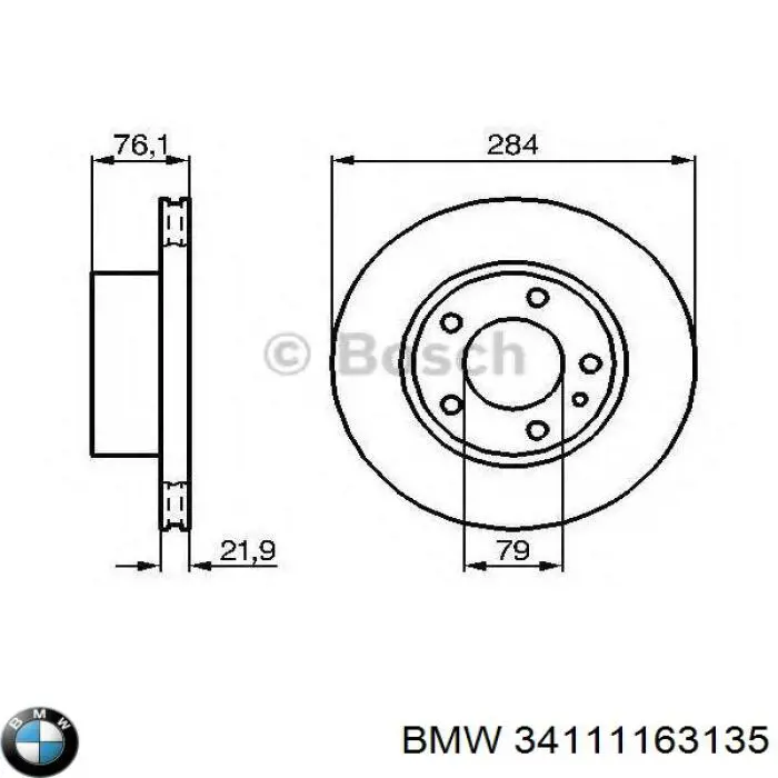 Передние тормозные диски 34111163135 BMW