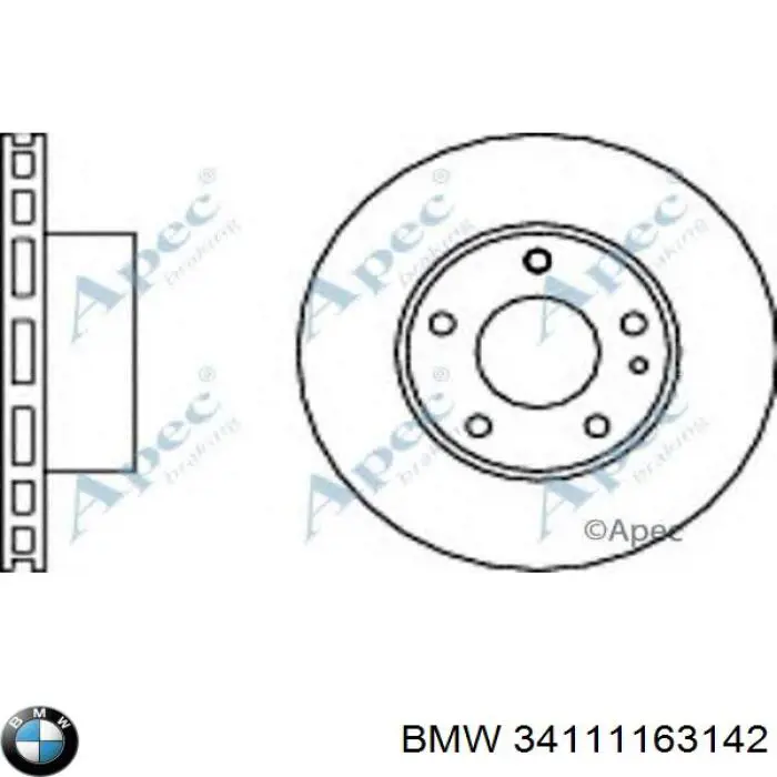 34111163142 BMW Диск тормозной передний