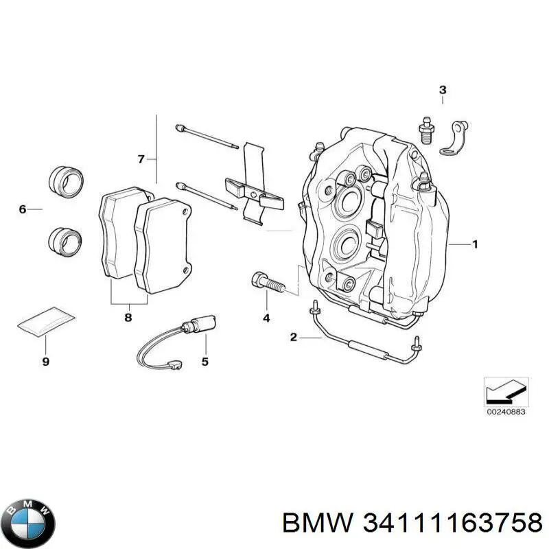 Тормозной суппорт BMW 34111163758 цена, от 31.67 USD