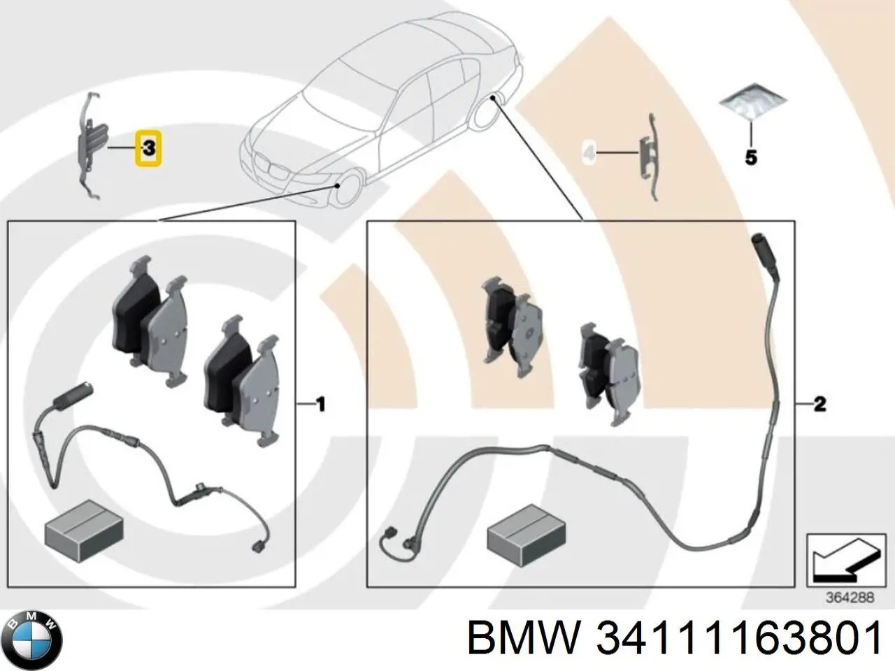 34111163801 BMW пружинная защелка суппорта