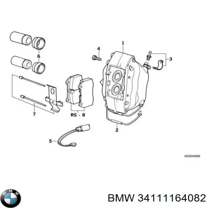 Комплект пружинок крепления дисковых колодок передних BMW 34111164082