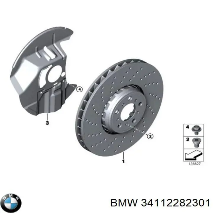 34112282301 BMW передние тормозные диски