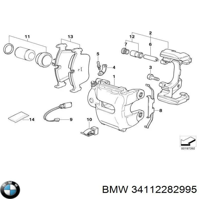 Передние тормозные колодки 34112282995 BMW