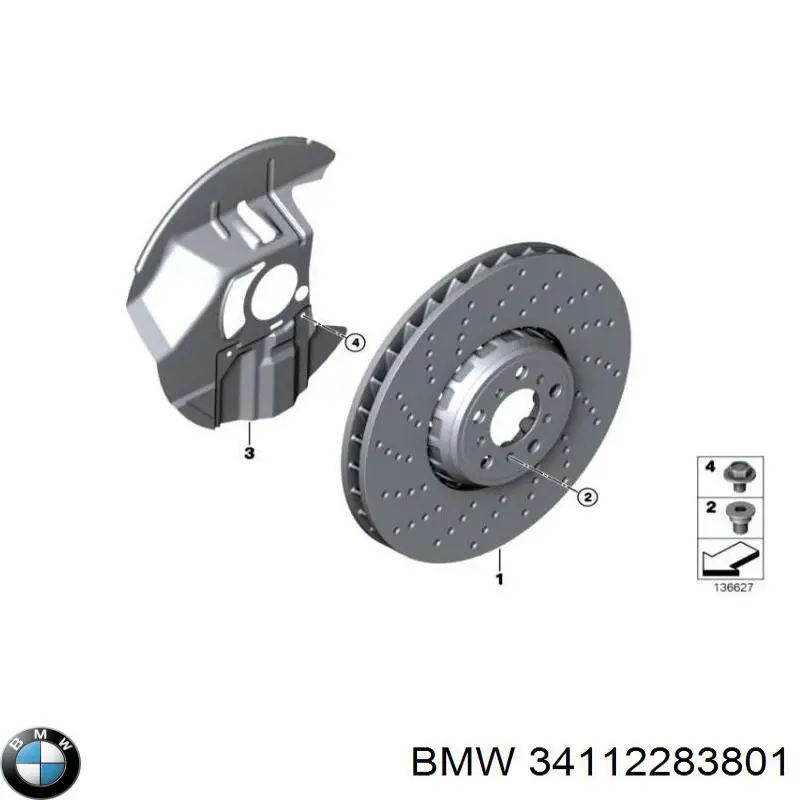 34112283801 BMW диск тормозной задний