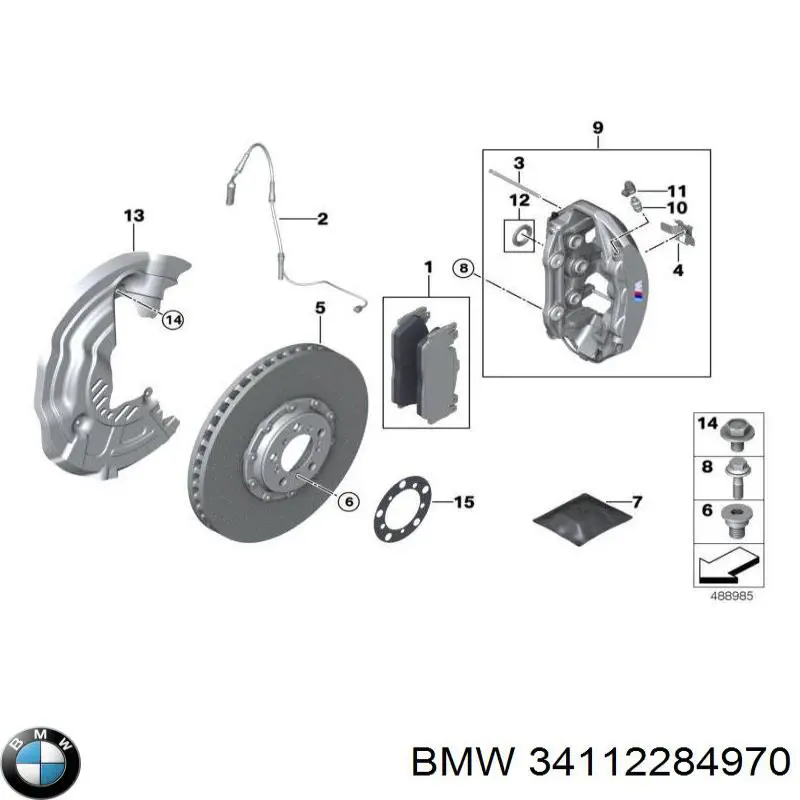 34112284970 BMW колодки тормозные передние дисковые