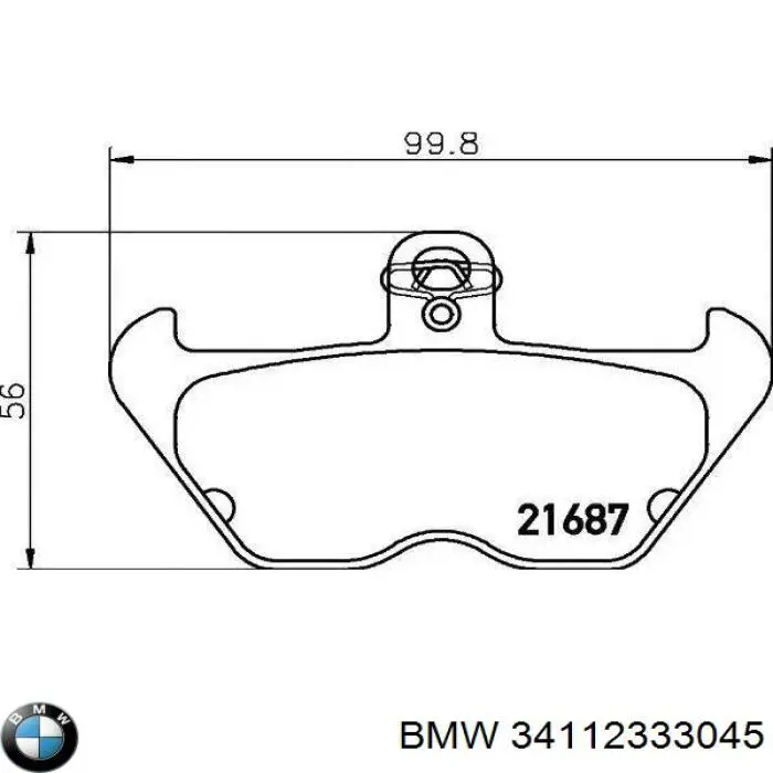 Передние тормозные колодки 34112333045 BMW