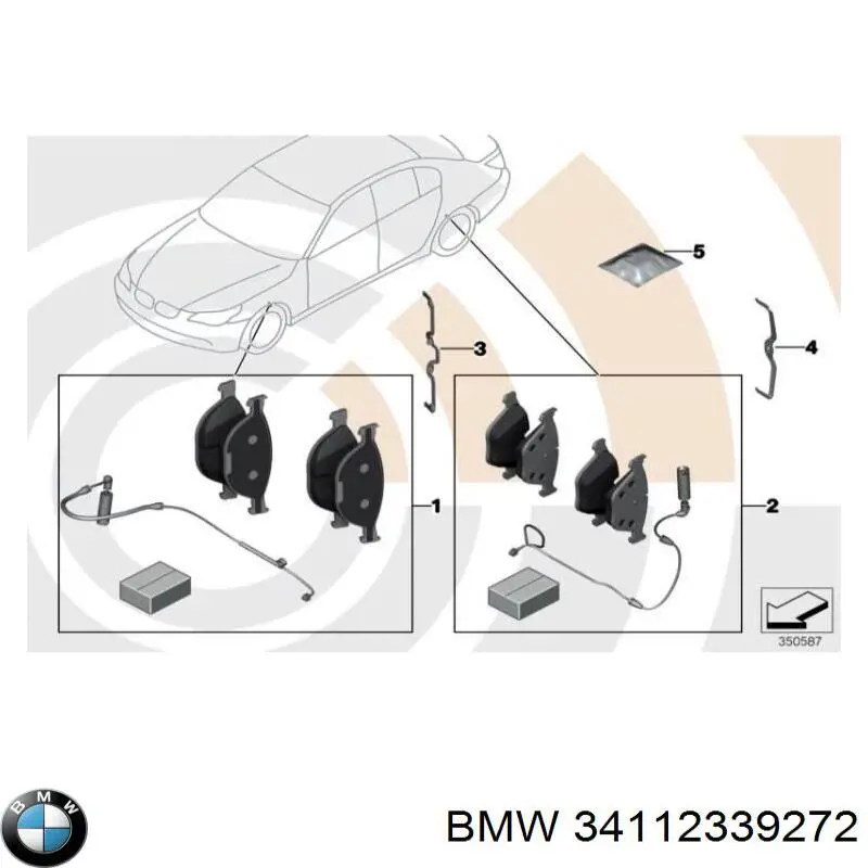 34112339272 BMW колодки тормозные передние дисковые