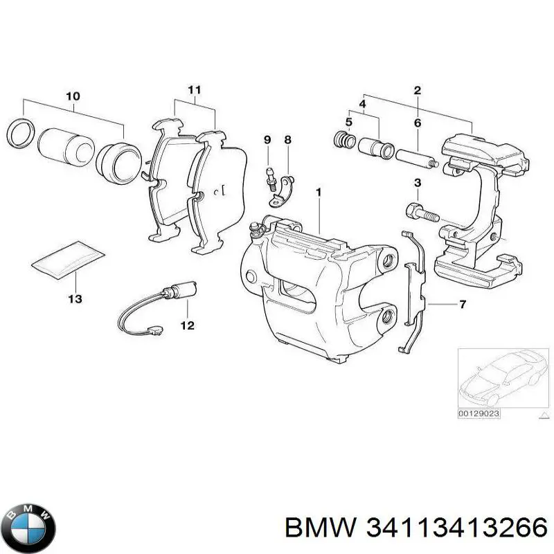 Купить 34113413266 BMW Скоба тормозного суппорта переднего
