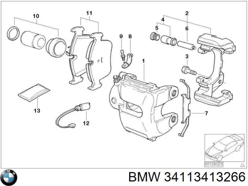 Скоба тормозного суппорта переднего на BMW X3 (E83) купить.