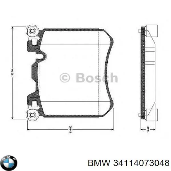 Тормозные колодки BMW 34114073048