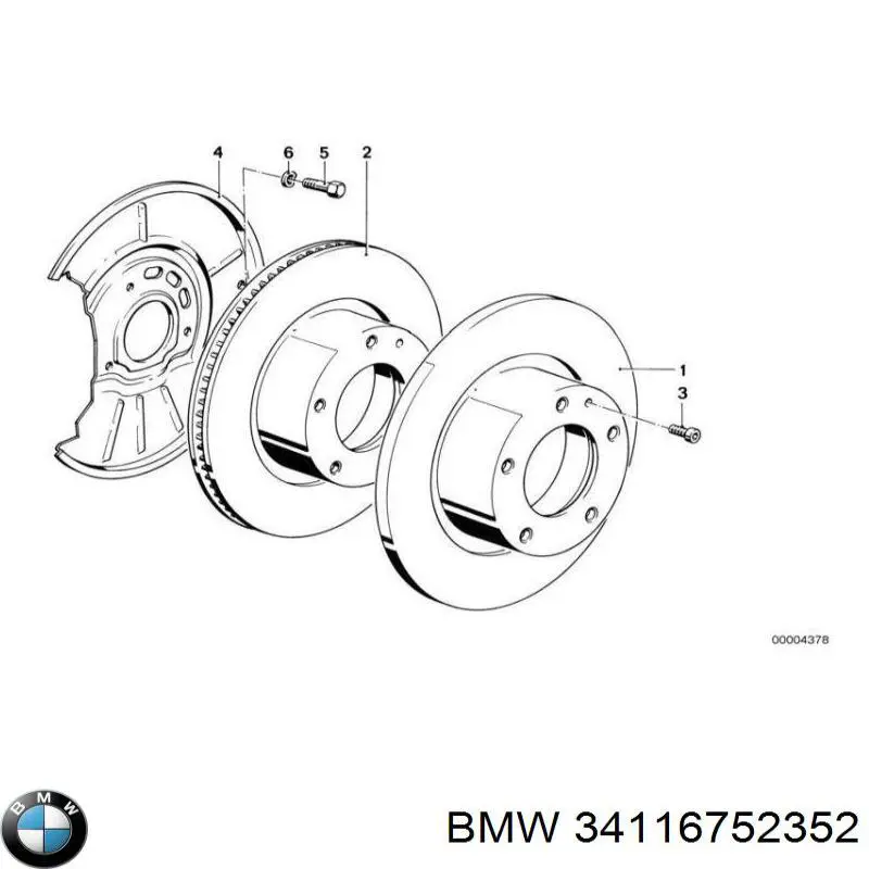 34116752352 BMW диск тормозной передний