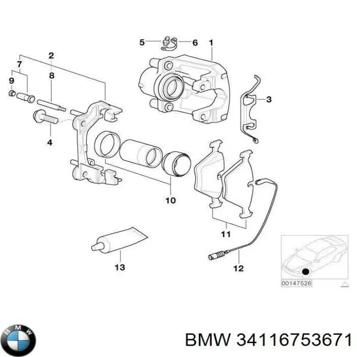 Кронштейн суппорта BMW 7 седан (E65, E66, E67) (2001 - 2008) цена, от 63.35 USD