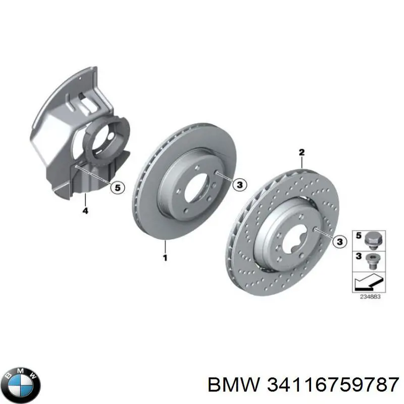 Защита тормозного диска переднего левого BMW 34116759787