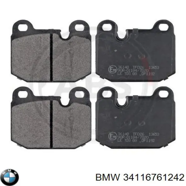 Купить 34116761242 BMW Колодки тормозные