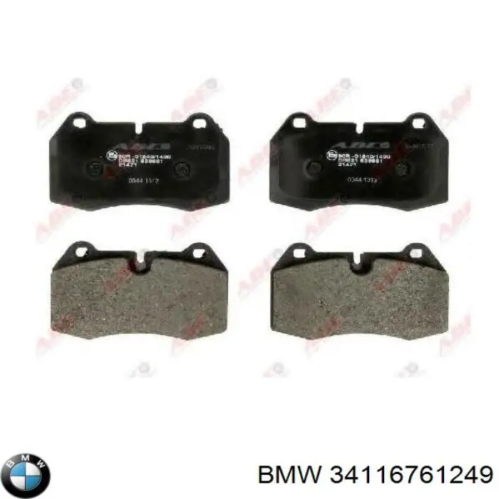 34116761249 BMW колодки тормозные передние дисковые