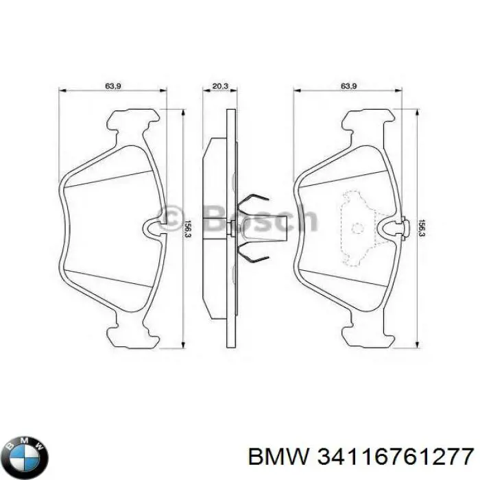 Купить 34116761277 BMW Колодки тормозные