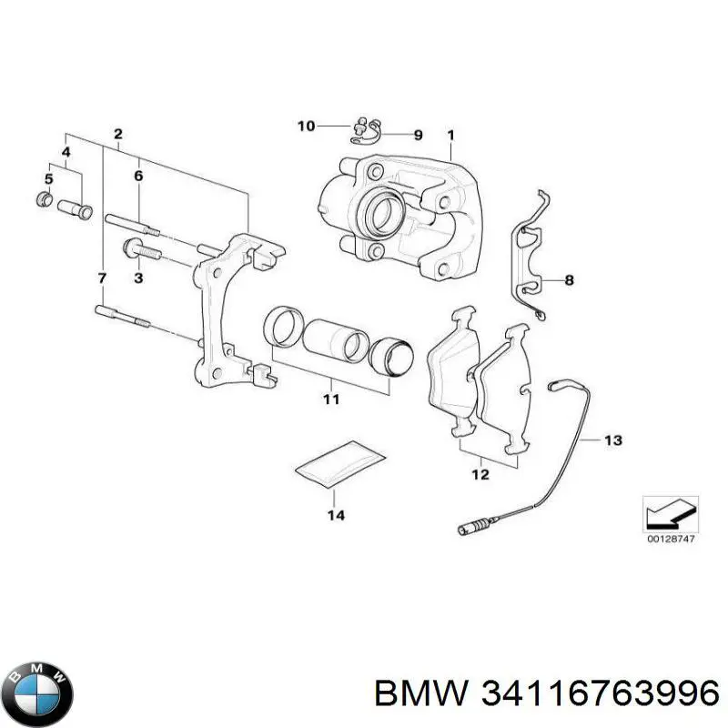 Купить 34110304130 BMW Скоба тормозного суппорта переднего