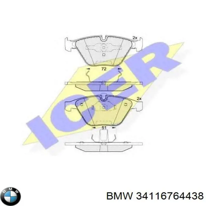 Sapatas do freio dianteiras de disco BMW 34116764438 preço, a partir de 80,17 USD