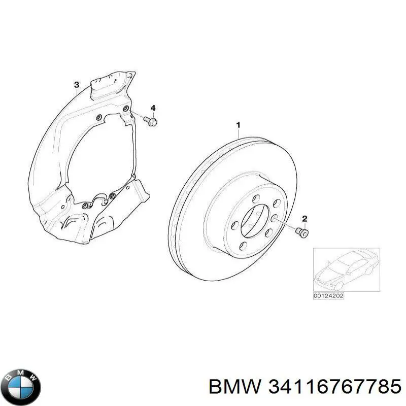 Щиток тормозного диска переднего левого BMW 34116767785 цена, от 72.15 USD