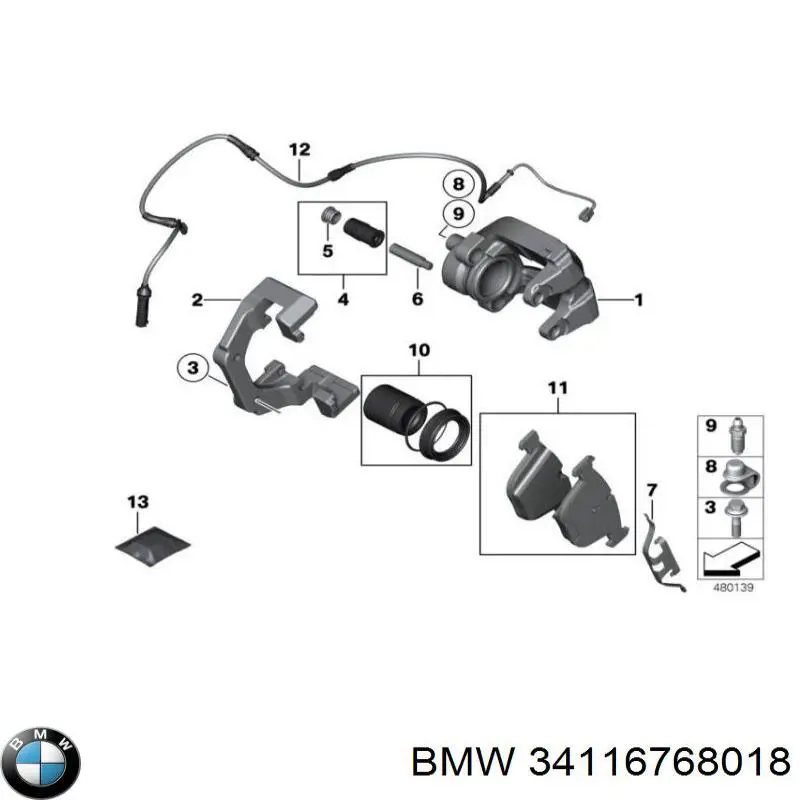 Tornillo/Valvula purga de aire, Pinza de freno Delantero 34116768018 BMW