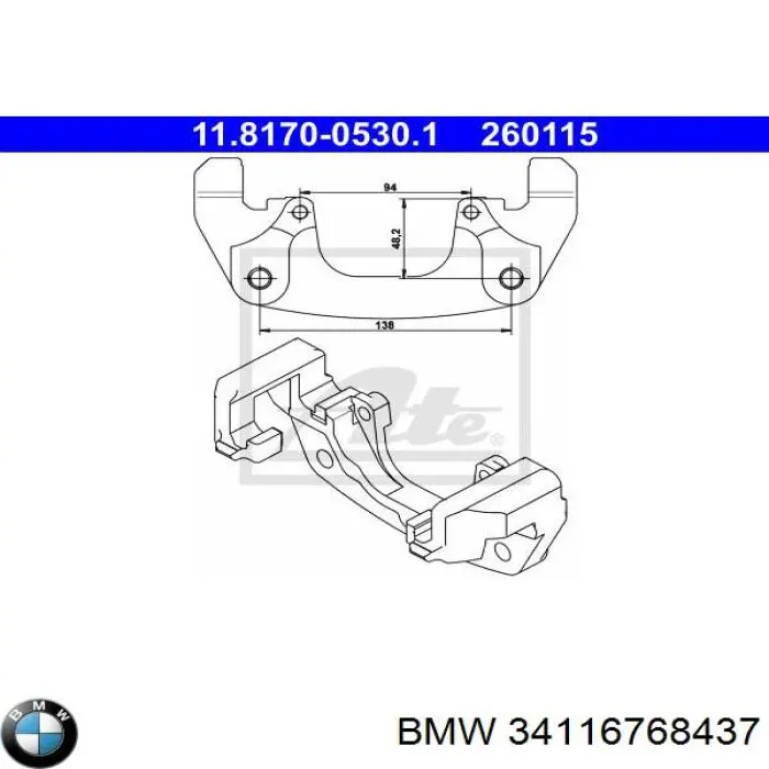 Скоба переднего суппорта Land Rover SYH000090