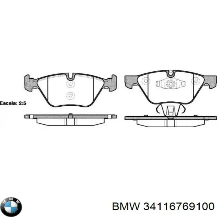 34116769100 BMW колодки тормозные передние дисковые