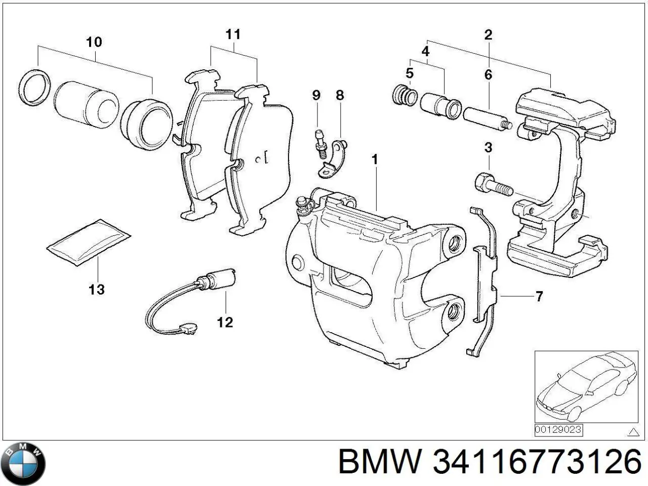 34116773126 BMW ремкомплект суппорта тормозного переднего