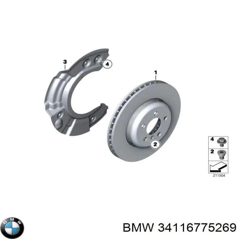 34116775269 BMW Пыльник тормозного диска переднего левого