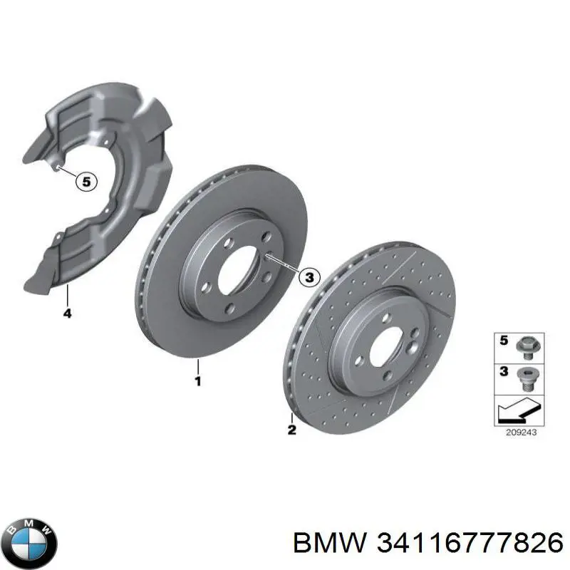 Передние тормозные диски 34116777826 BMW