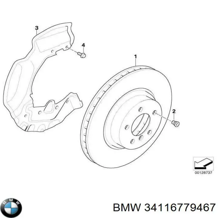 Передние тормозные диски 34116779467 BMW