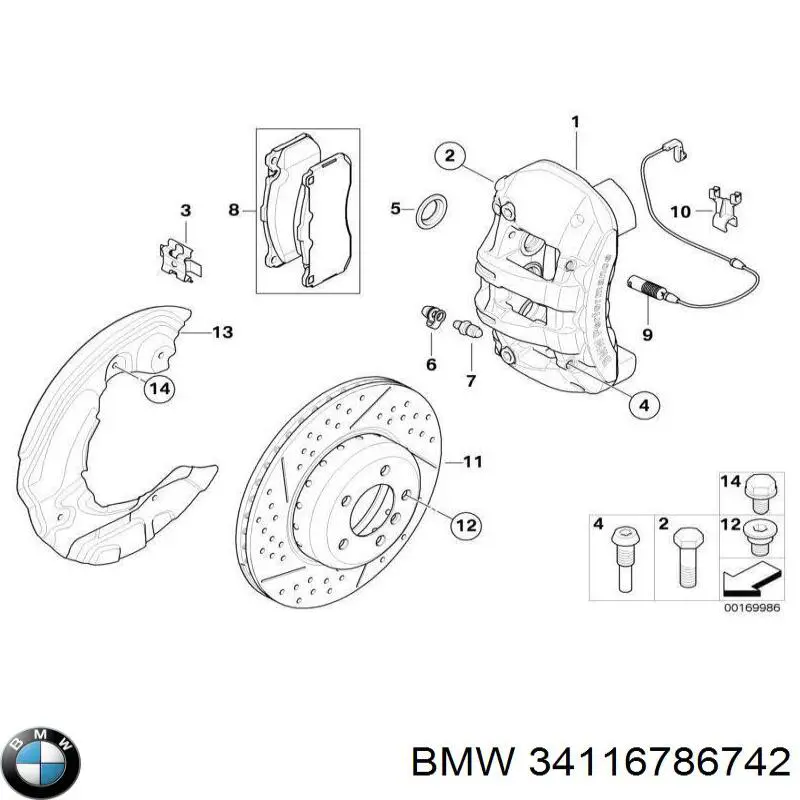 Тормозной суппорт правый задний BMW 34116786742 цена, от 278.72 USD