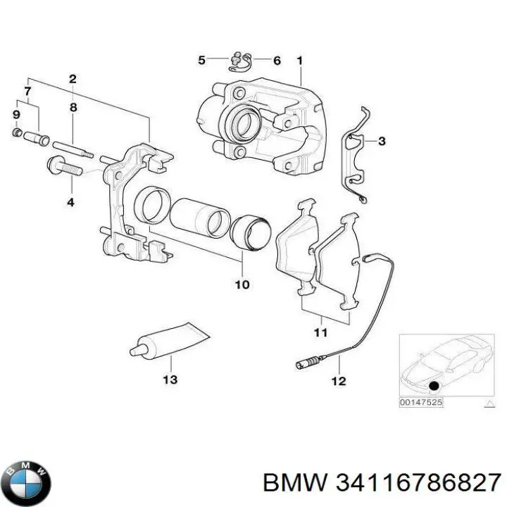 Супорт тормзной BMW 34116786827 цена, от 190.04 USD