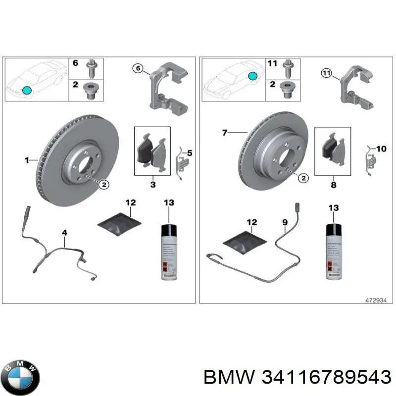 Купить 34116789543 BMW Ротор тормозной