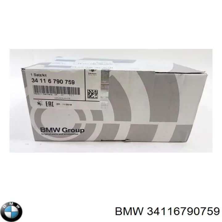 34116790759 BMW колодки тормозные передние дисковые