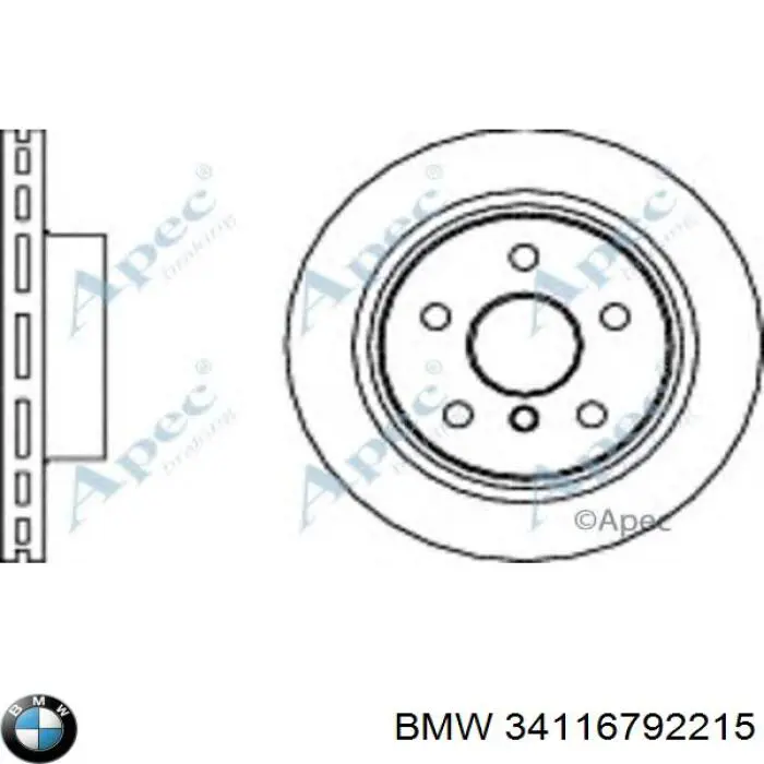 Disco do freio dianteiro 34116792215 BMW