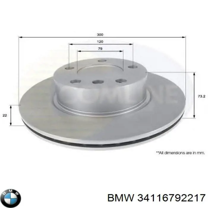 34116792217 BMW Диск тормозной передний