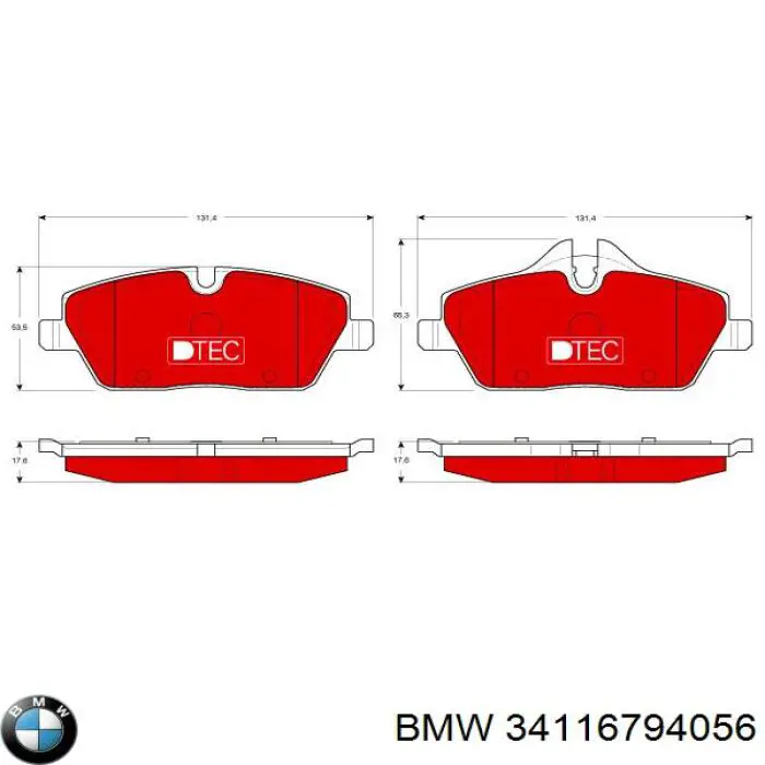 Колодки BMW 34116794056 цена, от 46.90 USD
