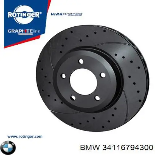 Тормоз дисковый передний BMW 34116794300 цена, от 51.94 USD