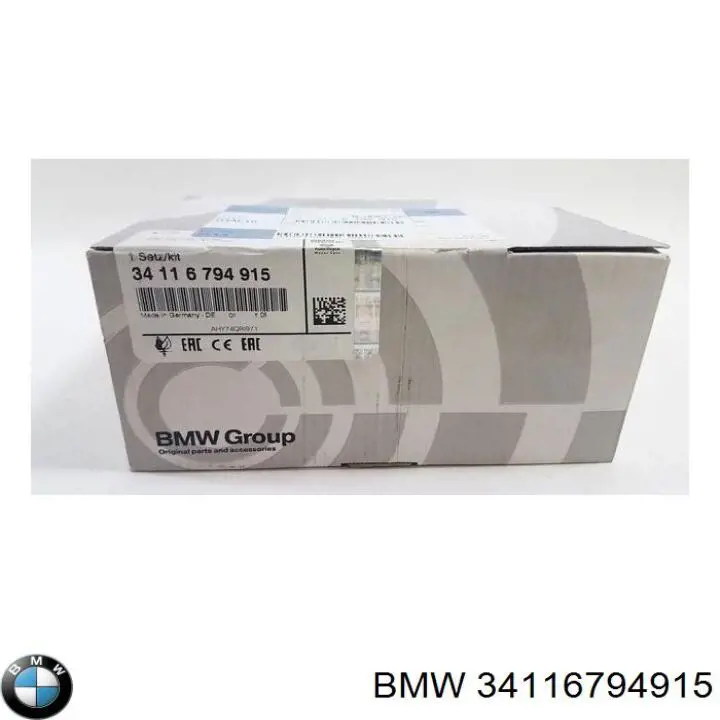 Sapatas do freio dianteiras de disco BMW 34116794915