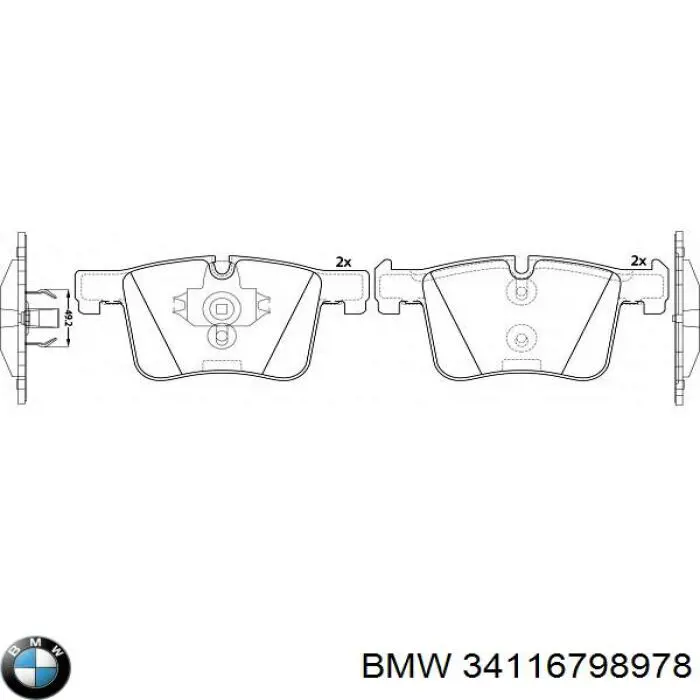 Передние тормозные колодки 34116798978 BMW