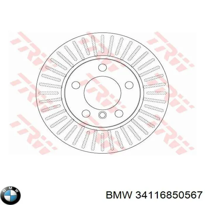 Передние тормозные колодки 34116850567 BMW