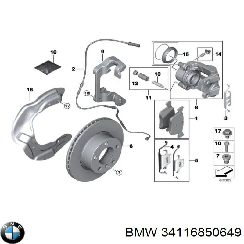Suporte do freio dianteiro esquerdo para BMW 4 (F36)