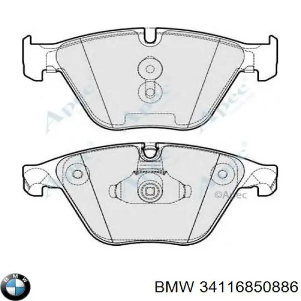 Передние тормозные колодки 34116850886 BMW