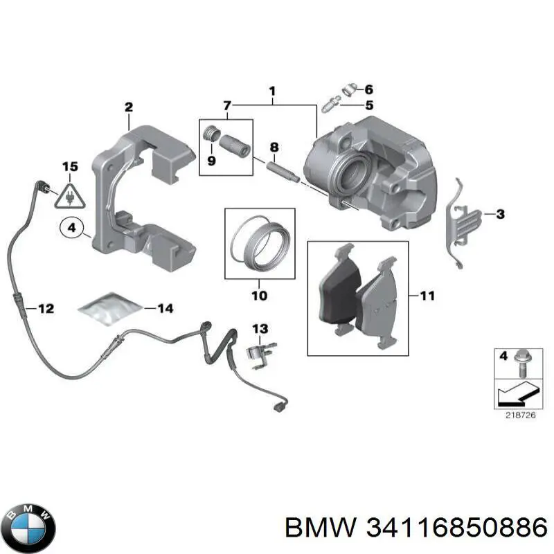 Тормозные колодки BMW 34116850886