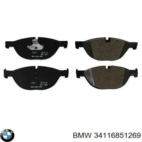 Передние тормозные колодки 34116851269 BMW