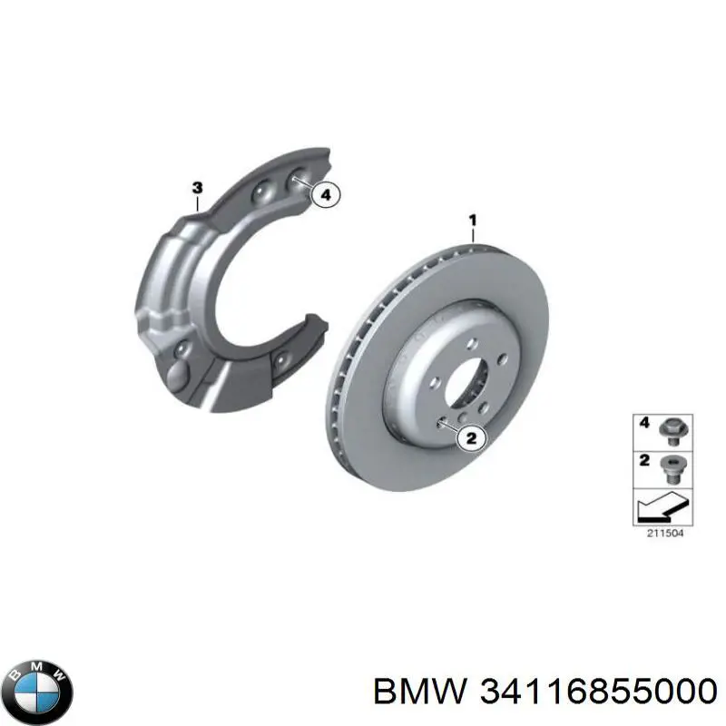 Диск гальмівний передній 34116855000 BMW